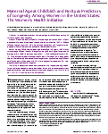 Cover page: Maternal Age at Childbirth and Parity as Predictors of Longevity Among Women in the United States: The Women's Health Initiative.