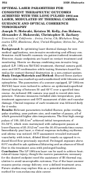 Cover page: OPTIMAL LASER PARAMETERS FOR CONSISTENT THERAPEUTIC OUTCOMES ACHIEVED WITH THE LONG PULSED 1064nm LASER, MODULATED BY THERMAL CAMERA GUIDANCE AND OPTICAL COHERENCE TOMOGRAPHY