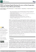 Cover page: Effect of Pulsing Digital Heating Devices on Skin Parameters, Subjective Pain, Mood, and Anxiety.