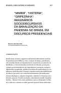 Cover page: “Mimimi”, “histeria”, “gripezinha”: imaginários sociodiscursivos da banalização da pandemia no Brasil em discursos presidenciais