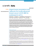 Cover page: Expert tumor annotations and radiomics for locally advanced breast cancer in DCE-MRI for ACRIN 6657/I-SPY1