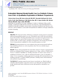 Cover page: Embedded Maternal Mental Health Care in a Pediatric Primary Care Clinic: A Qualitative Exploration of Mothers’ Experiences