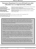 Cover page: Emergency Department Use across 88 Small Areas after Affordable Care Act Implementation in Illinois