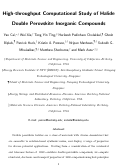 Cover page: High-throughput Computational Study of Halide Double Perovskite Inorganic Compounds