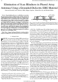 Cover page: Elimination of Scan Blindness in Phased Array Antennas Using a Grounded-Dielectric EBG Material