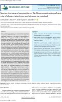 Cover page: Species richness and composition of Caribbean aquatic entomofauna: role of climate, island area, and distance to mainland