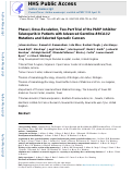 Cover page: Phase I, Dose-Escalation, Two-Part Trial of the PARP Inhibitor Talazoparib in Patients with Advanced Germline BRCA1/2 Mutations and Selected Sporadic Cancers