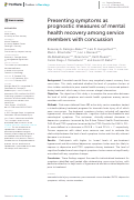 Cover page: Presenting symptoms as prognostic measures of mental health recovery among service members with concussion