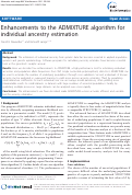 Cover page: Enhancements to the ADMIXTURE Algorithm for Individual Ancestry Estimation