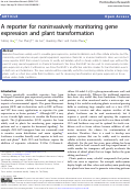 Cover page: A reporter for noninvasively monitoring gene expression and plant transformation