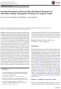 Cover page: Structural Inequities and Social Networks Impact Hormone Use and Misuse Among Transgender Women in Los Angeles County