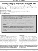 Cover page: Brugada Syndrome: Presentation and Management of the Atypical Patient in the Emergent Setting