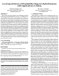 Cover page: Local lipschitzness of reachability maps for hybrid systems with applications to safety