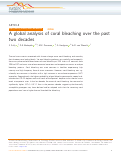 Cover page: A global analysis of coral bleaching over the past two decades