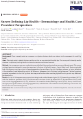 Cover page: Survey Defining Lip Health-Dermatology and Health Care Providers Perspectives.