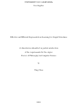 Cover page: Effective and Efficient Representation Learning for Graph Structures