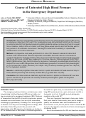 Cover page: Course of Untreated High Blood Pressure in the Emergency Department