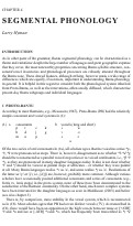 Cover page: Segmental phonology