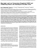 Cover page: Blue Light- and Low Temperature-Regulated COR27 and COR28 Play Roles in the Arabidopsis Circadian Clock