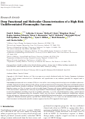 Cover page: Deep Functional and Molecular Characterization of a High‐Risk Undifferentiated Pleomorphic Sarcoma