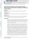 Cover page: Ethnic and Gender Variations in the Associations Between Family Cohesion, Family Conflict, and Depression in Older Asian and Latino Adults