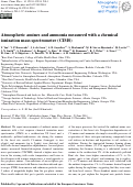 Cover page: Atmospheric amines and ammonia measured with a chemical ionization mass spectrometer (CIMS)