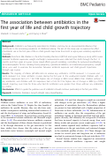 Cover page: The association between antibiotics in the first year of life and child growth trajectory