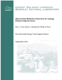 Cover page: Measurement Methods to Determine Air Leakage Between Adjacent Zones