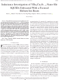 Cover page: Inductance Investigation of YBa<sub>2</sub>Cu<sub>3</sub>O<sub>7−δ</sub> Nano-Slit SQUIDs Fabricated With a Focused Helium Ion Beam