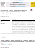 Cover page: Early antecedents of emotion differentiation and regulation: Experience tunes the appraisal thresholds of emotional development in infancy