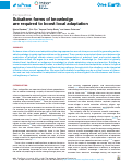 Cover page: Subaltern forms of knowledge are required to boost local adaptation