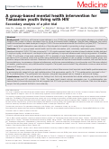 Cover page: A group-based mental health intervention for Tanzanian youth living with HIV: Secondary analysis of a pilot trial.