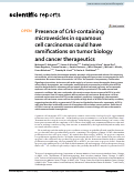 Cover page: Presence of CrkI-containing microvesicles in squamous cell carcinomas could have ramifications on tumor biology and cancer therapeutics