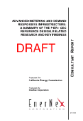 Cover page: Advanced Metering and Demand Responsive Infrastructure: A Summary of the PIER / CEC Reference Design, Related Research and Key Findings