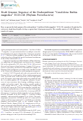 Cover page: Draft Genome Sequence of the Endosymbiont “Candidatus Ruthia magnifica” UCD-CM (Phylum Proteobacteria)