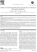 Cover page: Auditory event-related potentials during target detection are abnormal in mild cognitive impairment