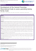 Cover page: Development of the General Parenting Observational Scale to assess parenting during family meals