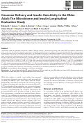 Cover page: Cesarean Delivery and Insulin Sensitivity in the Older Adult: The Microbiome and Insulin Longitudinal Evaluation Study