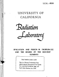 Cover page: SPALLATION AND FISSION IN THORIUM-232 AND THE MASSES OF THE HEAVIEST ELEMENTS