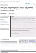 Cover page: Joint effects of female preference intensity and frequency-dependent predation on the polymorphism maintenance in aposematic sexual traits.