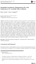 Cover page: Sustainable Groundwater Management in the Arid Southwestern US: Coachella Valley, California