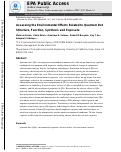 Cover page: Assessing the environmental effects related to quantum dot structure, function, synthesis and exposure