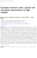 Cover page: Synergies between radio, optical and microwave observations at high redshift