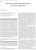 Cover page: Environmental Change, Phenotypic Plasticity, and Genetic Compensation