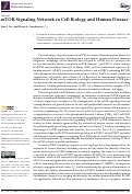 Cover page: mTOR Signaling Network in Cell Biology and Human Disease