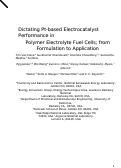 Cover page: Dictating Pt-Based Electrocatalyst Performance in Polymer Electrolyte Fuel Cells, from Formulation to Application