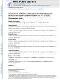 Cover page: Associations between Contraceptive Decision-Making and Marital Contraceptive Communication and use in Rural Maharashtra, India.