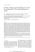 Cover page: Genetic analysis and physiology of a trait for enhanced K+/Na+ discrimination in wheat