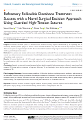 Cover page: Refractory Folliculitis Decalvans Treatment Success with a Novel Surgical Excision Approach Using Guarded High-Tension Sutures.