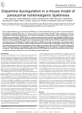 Cover page: Dopamine dysregulation in a mouse model of paroxysmal nonkinesigenic dyskinesia.